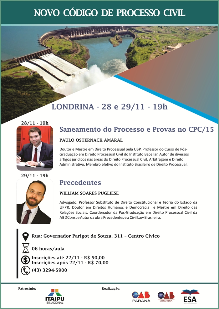 O Novo Código de Processo Civil Londrina ESA