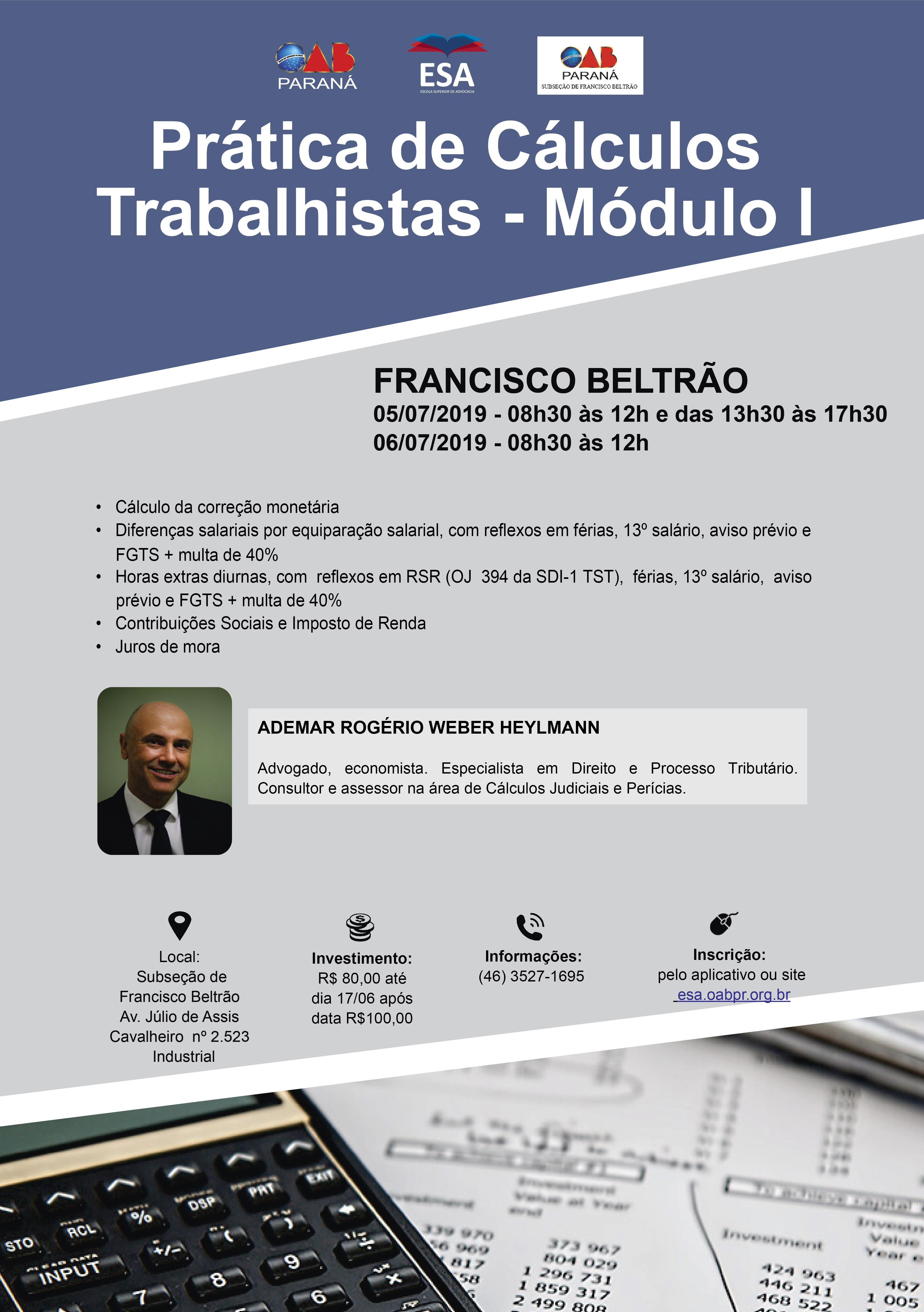 Curso Gratuito: Cálculos Trabalhistas 