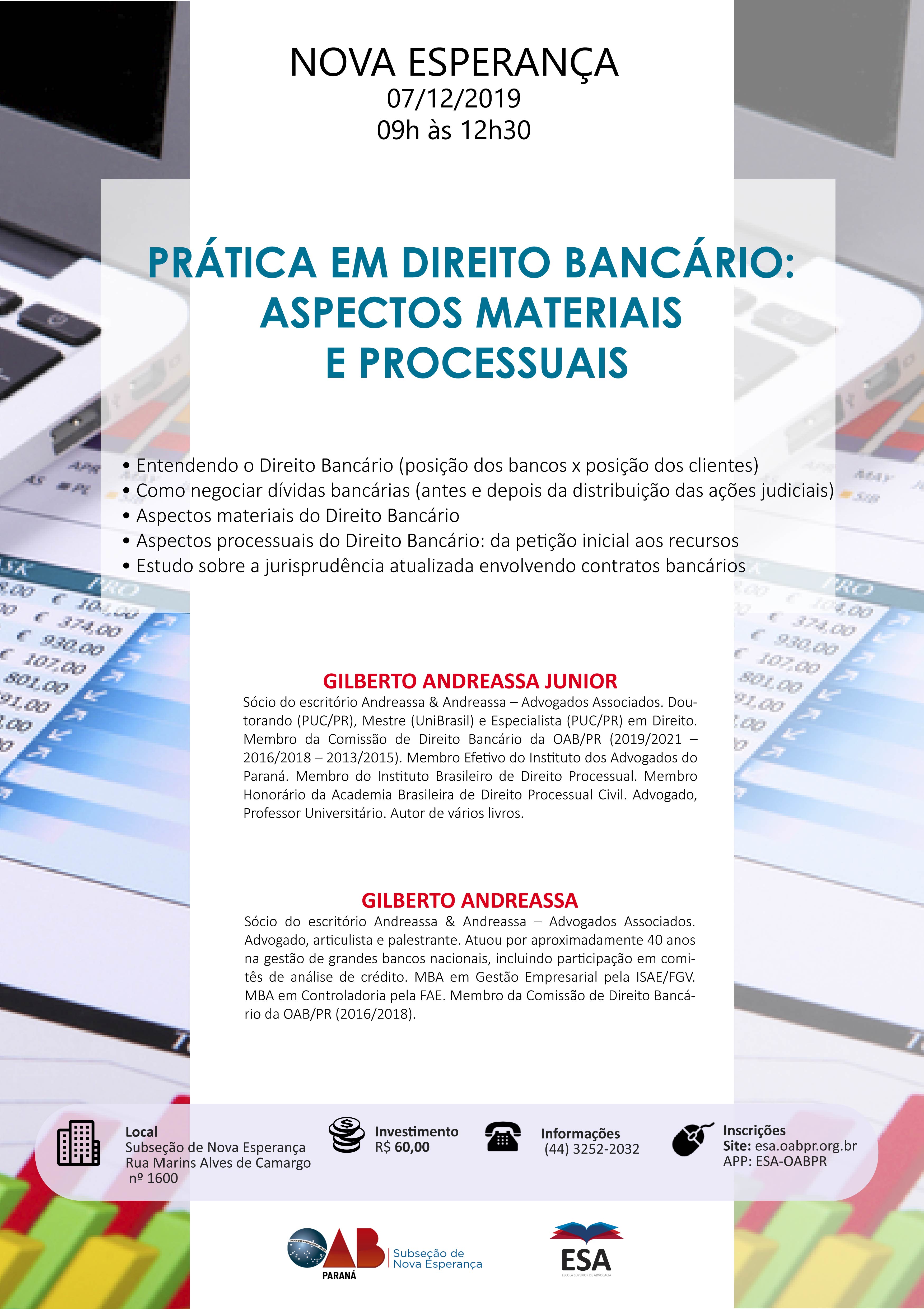 Direito Bancário na Prática - análise do contrato bancário. 